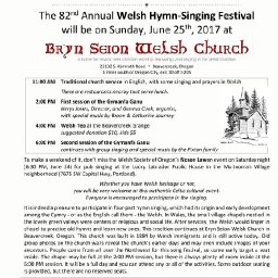Beavercreek, Oregon Bryn Seion Welsh Church 82nd annual Gymanfa Ganu Singing Festival