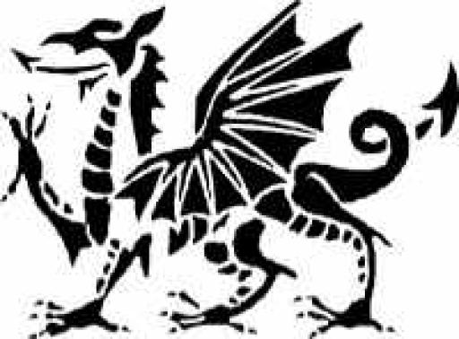 Welsh Dragon Halloween Stencil (Hard Pattern) - Ceri Shaw | americymru.net