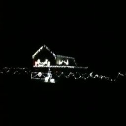 Christmas Lights on house at Cilonnen Gower Wales