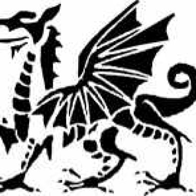 Welsh Dragon Halloween Stencil (Hard Pattern)