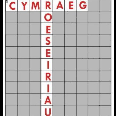 Cymraeg Vocabulary Crossword 4