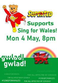 Sing For Wales Poster Saesneg w/Superted