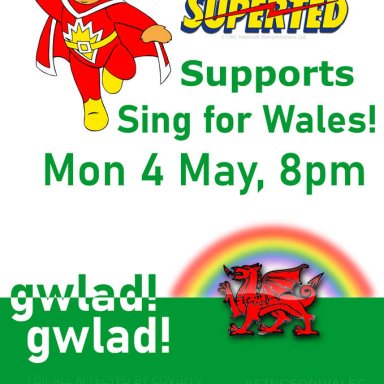 Sing For Wales Poster Saesneg w/Superted