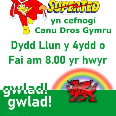  Sing For Wales Poster Cymraeg w/Superted