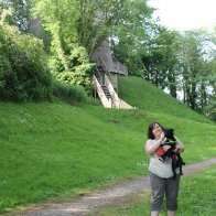 Jane and Charlie at Bronllys Castle, Talgarth