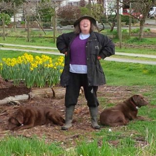 The Author Gardening With Helpers