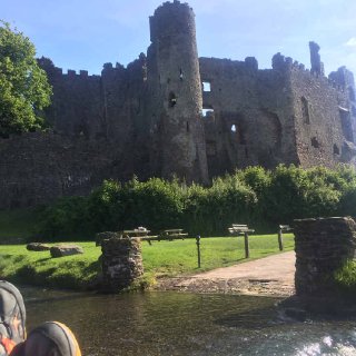 Chillin in front of Laugharne Castle.JPG.jpg