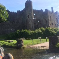 Chillin' in front of Laugharne Castle