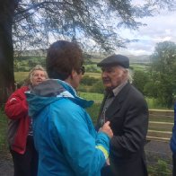 Gerald talking with the visitors.