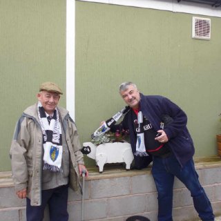 My and My late Uncle Granville (My Football Dad) in Leamington Spa following the Mighty  Martyrs.