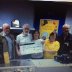 Nigel and I presenting a cheque to the staff at Marie Curie, Bridgend.