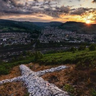 White Cross, Trealaw at Sunset