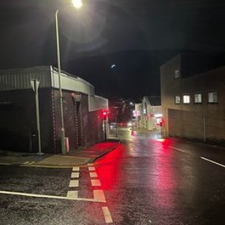 White Cross, Trealaw at night