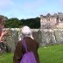 looking at the geometric stonework