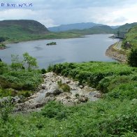 Llyn Trawsfynydd man made lake.