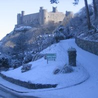 Harlech Castle in the snow