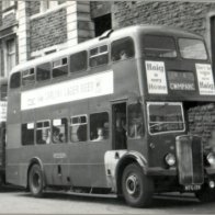 A double decker bus.