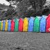 Llanbedrog beach huts Wales