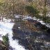 snow on the riverbank