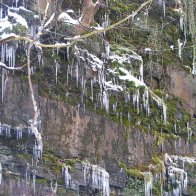 Icicles on the mountainside
