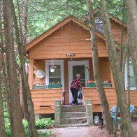 Peter's New York Poetry Reading Tour, May 2009: Rivke outside her and Menke's home in Spring Glen in the Catskill Mountains, USA