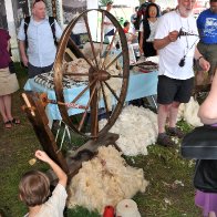 Spinning Welsh wool Folklife Fest2009