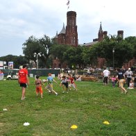 Welsh rugby infront of the Castle on the National Mall