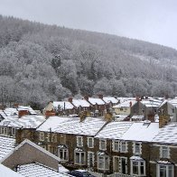 Llanbradach in snow