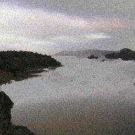 Conwy Bay Looking West with watercolor filter