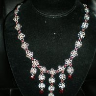 RosetteHeartNecklacec