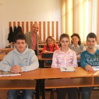 Peter with students  of Dr.Olimpia Iacob in Satu Mare, Romania, Dec 2009