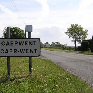 Caerwent sign in both English and Welsh
