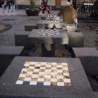Chess Tables in The Hayes Cardiff