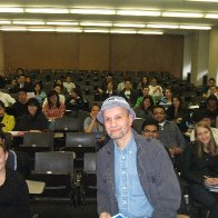 Peter with students of Baruch College, New York, after his poetry reading: April, 2010