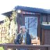 Peter outside the cabin on Big Sur, California:where he was writer-in-residence for four weeks: May, 2010