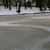 Icy surface at Singleton Boating Lake Swansea 22-12-10