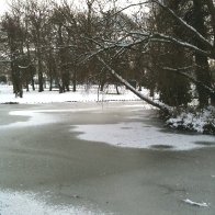 Thick ice on Singelton Boating Lake 22-12-10