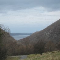 Menai Strait from the path to Aber Falls