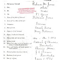 Jones, Richard W. Death Certificate