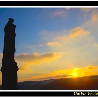 Sunset on Our Lady of Penrhys