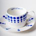 Blue dots cup & saucer with gyda chariad