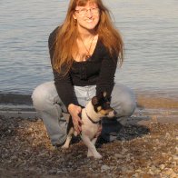 Meg and Piper at the dog beach