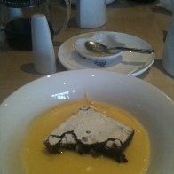 Choc Brownie with custard