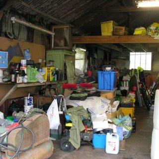 Inside of the Tin Shed before renovation work