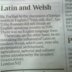 Welsh and Latin