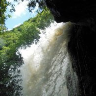 Looking out from 'Robbers cave'.