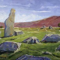 The Waldo Stones, Preseli Mountains, Pembrokeshire, 16x12 inch, oil.