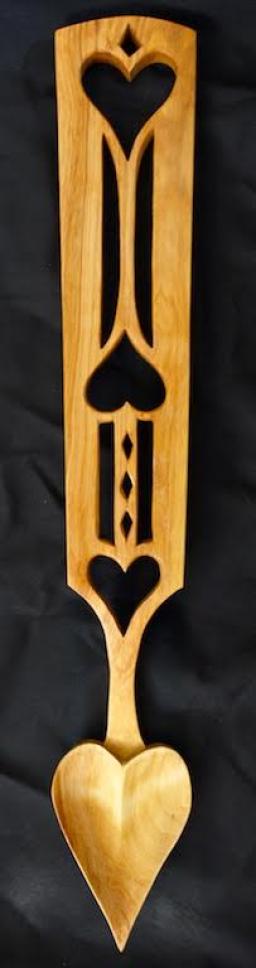 Traditional Long Panel Welsh Lovespoon