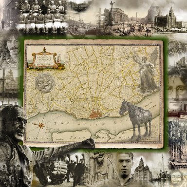 A pictorial map of the city of Liverpool