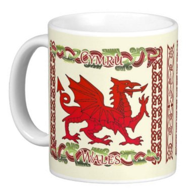 Welsh Mug With Dragon And Celtic Knots, Welsh gift mug